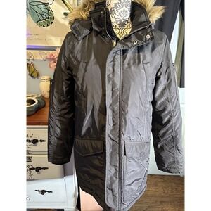 H&M Girls Parka Sz  11-12 Y With Removable Fur Trimmed Hat. Fits Like‎ Ladies S.